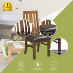 Birdsville PU Seat Dining Chair Set of 2 Solid Ash Wood Dining Furniture -Brown - Furniture > Dining