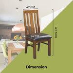 Birdsville PU Seat Dining Chair Set of 2 Solid Ash Wood Dining Furniture -Brown - Furniture > Dining