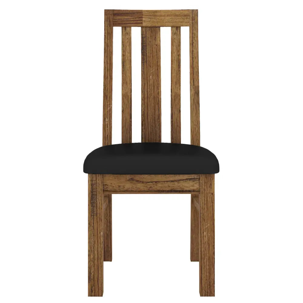 Birdsville PU Seat Dining Chair Set of 2 Solid Ash Wood Dining Furniture -Brown - Furniture > Dining