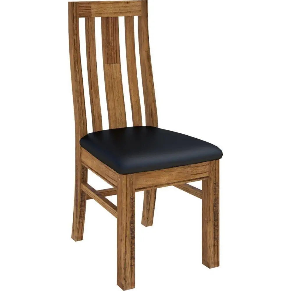 Birdsville PU Seat Dining Chair Set of 2 Solid Ash Wood Dining Furniture -Brown - Furniture > Dining