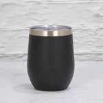 Black 12oz Double-Wall Vacuum 304 Eggshell Cup - Mini Portable Insulated U-Shaped Cup Creative Small Beer Mug