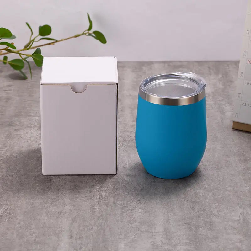 Black 12oz Double-Wall Vacuum 304 Eggshell Cup - Mini Portable Insulated U-Shaped Cup Creative Small Beer Mug