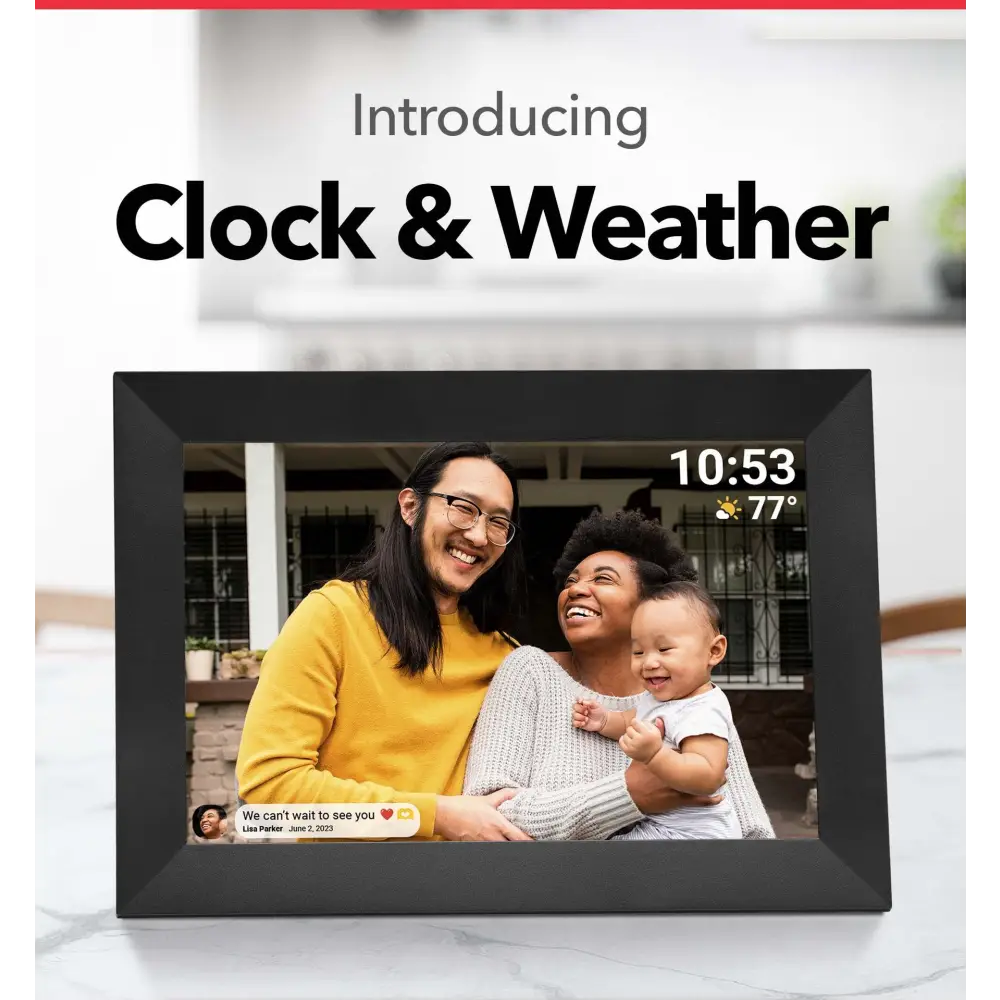 Black 16GB Storage 10-Inch WiFi Digital Photo Frame | HD Display + Remote Photo/Video Sharing via App | Electronics >