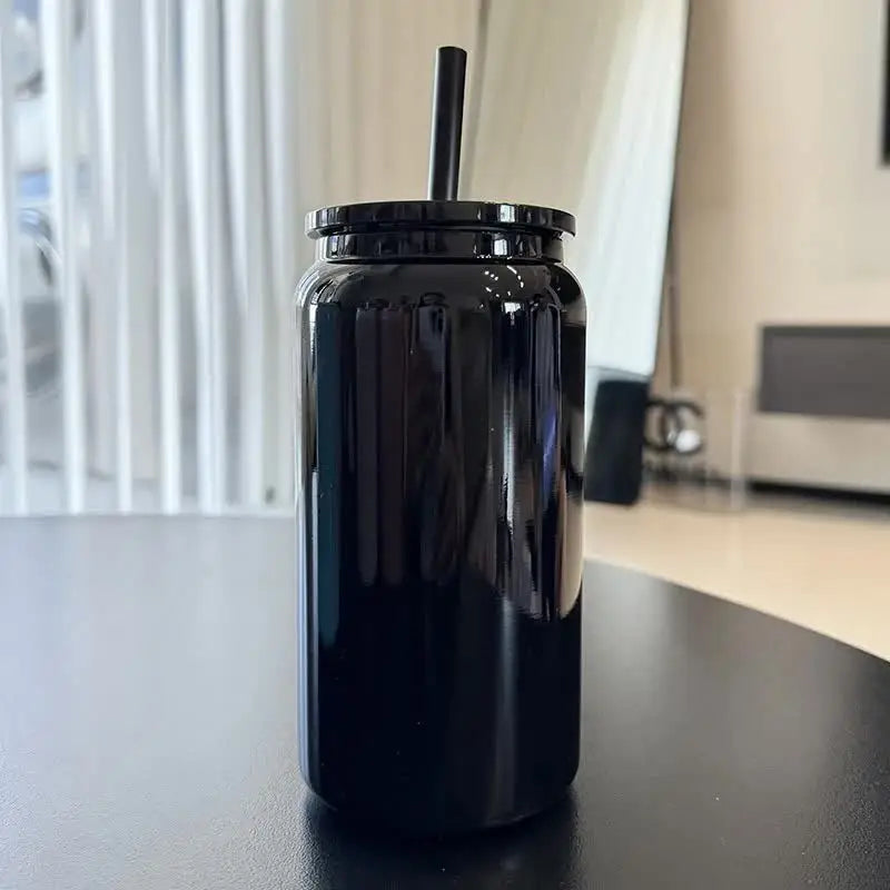 Black 16oz 304 Stainless Steel Insulated Travel Mug - Portable Outdoor Coffee Cup Double-Wall Thermos for Hot & Cold
