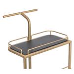 Black and French Brass Wooden 3-Tier Bar Cart Drinks Trolley - Furniture > Living Room