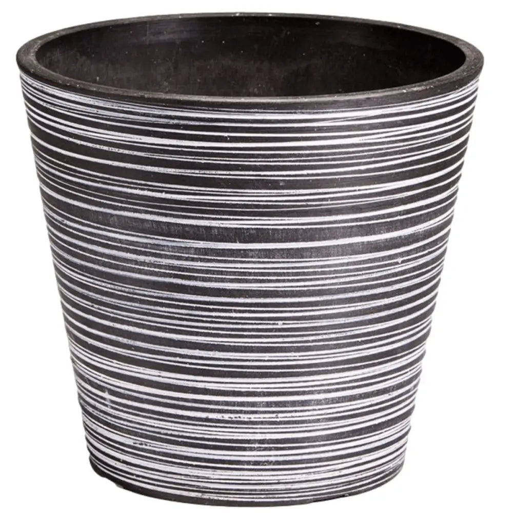 Black and White Engraved Pot 14cm - Home & Garden > Artificial Plants
