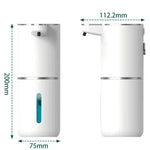 Black Automatic Foaming Soap Dispenser with Rechargeable Battery Touch Control and 380ml Capacity - IPX5 Waterproof