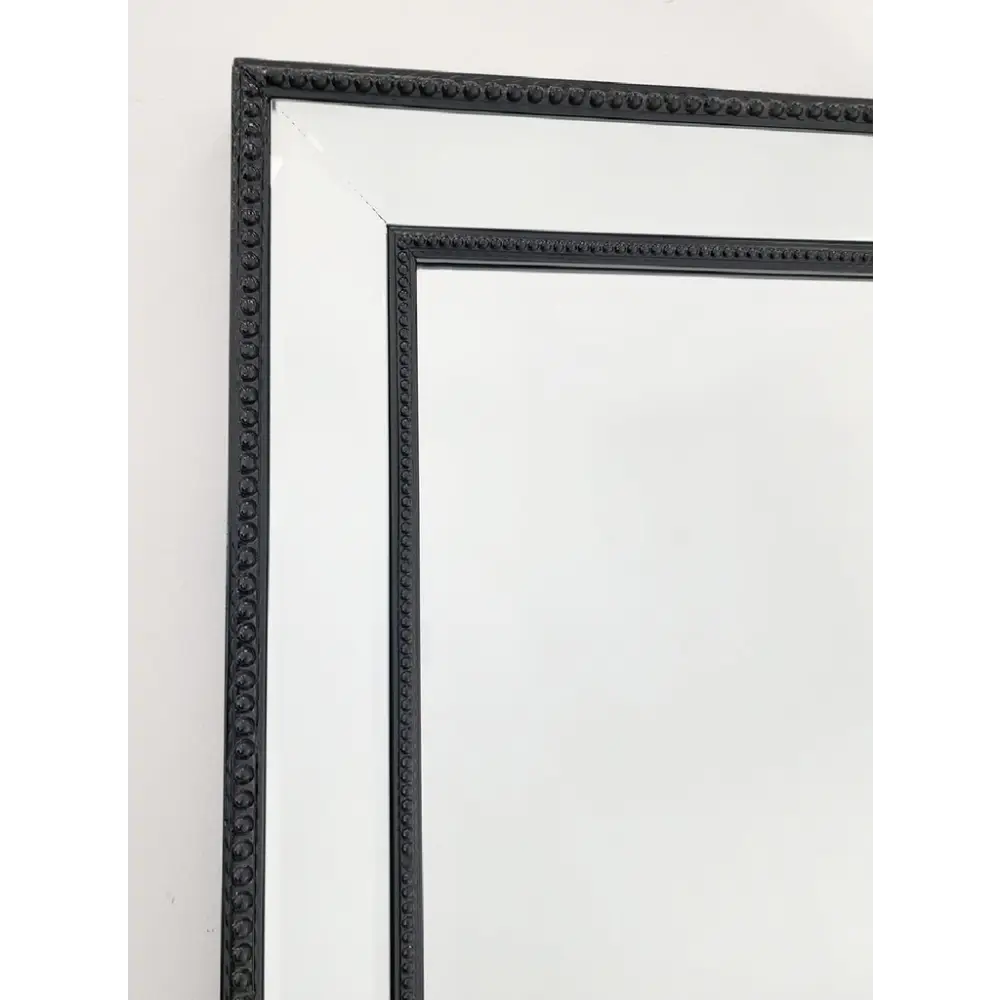 Black Beaded Framed Mirror - Free Standing 50cm x 170cm - Home & Garden > Decor