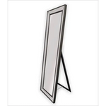 Black Beaded Framed Mirror - Free Standing 50cm x 170cm - Home & Garden > Decor