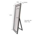 Black Beaded Framed Mirror - Free Standing 50cm x 170cm - Home & Garden > Decor