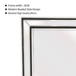 Black Beaded Framed Mirror - Free Standing 50cm x 170cm - Home & Garden > Decor