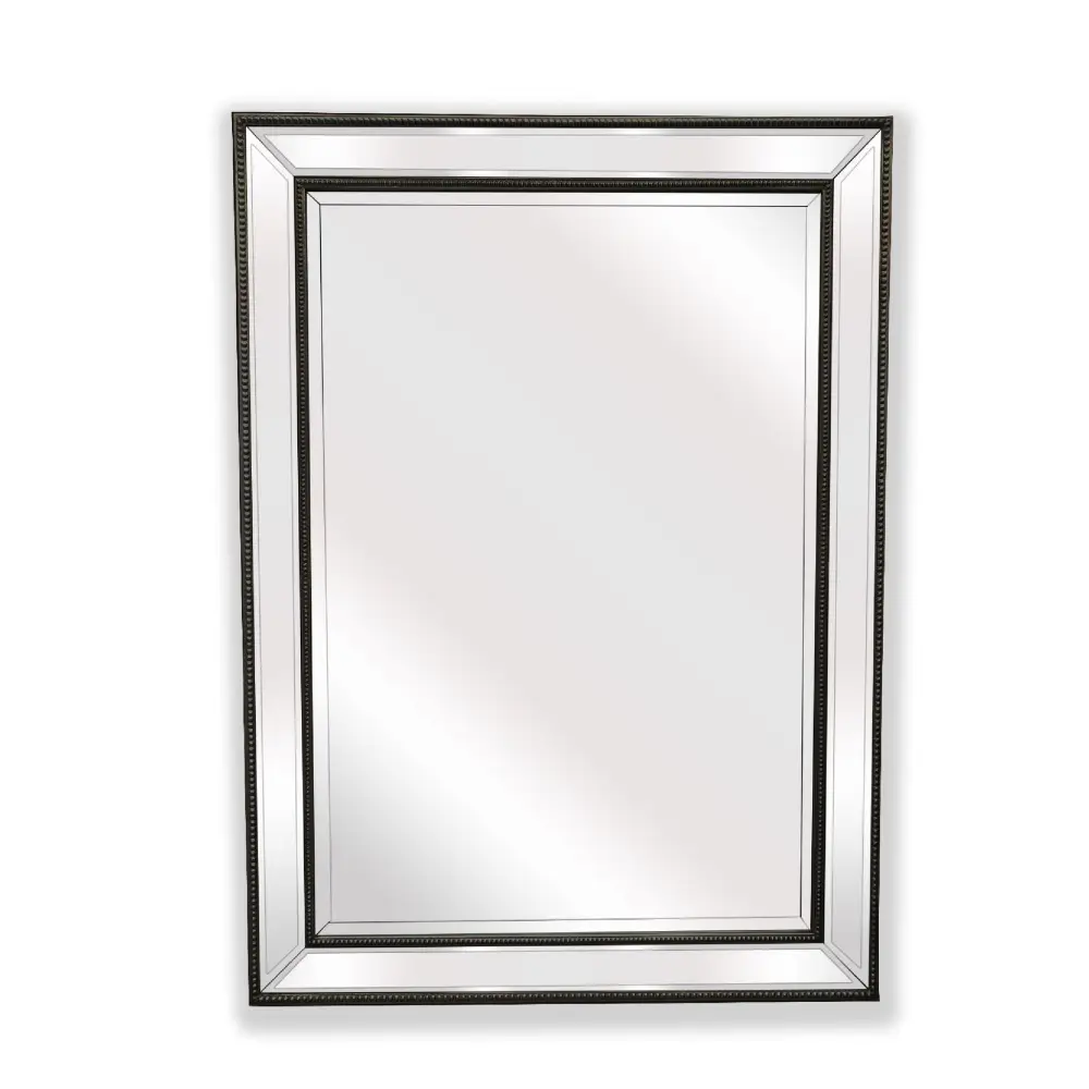 Black Beaded Framed Mirror - Rectangle 80cm x 110cm - Home & Garden > Decor