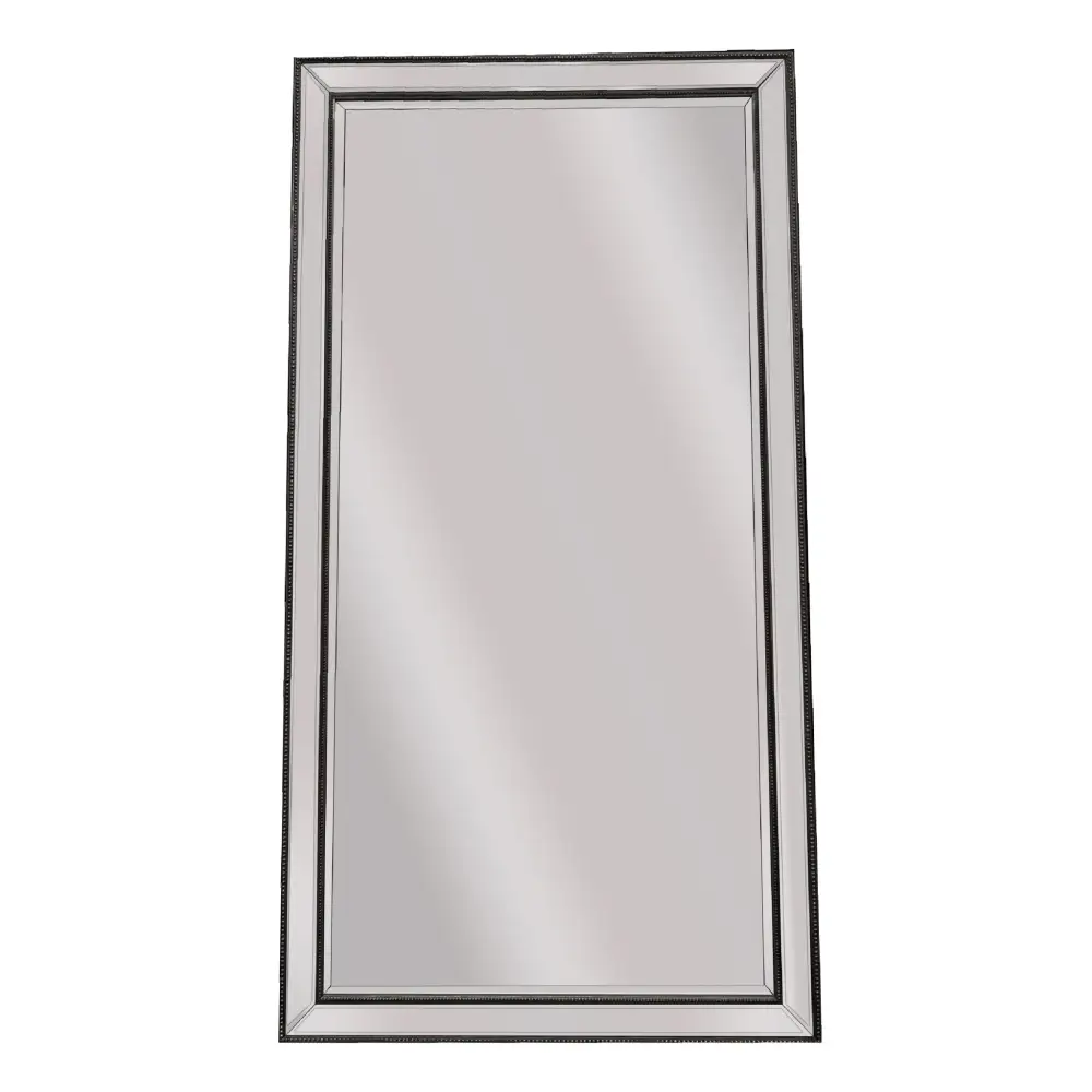 Black Beaded Framed Mirror - X Large 190cm x 100cm - Home & Garden > Decor > Mirrors
