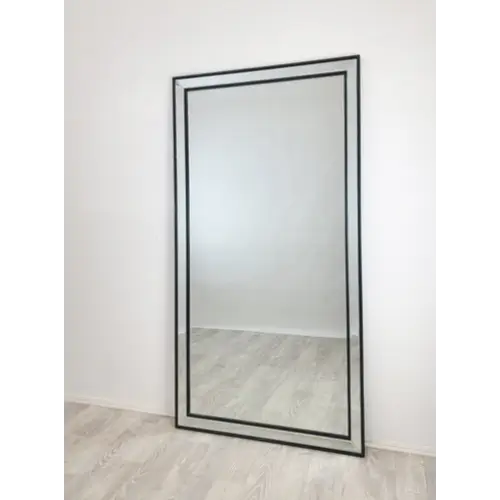 Black Beaded Framed Mirror - X Large 190cm x 100cm - Home & Garden > Decor > Mirrors