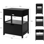 Black Bedside Table with 2 Drawers - Furniture > Bedroom