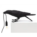 Black Bird Sitting Shape Nordic Resin Bird Wall Lamp - Creative Animal Bedside Decorative USB Night Light Stylish Bird