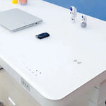 Black Color Electric Standing Desk Electric Height Adjustable Sit Stand Workstation Toughened Glass Top Single Motor