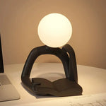 Black Creative Book Reader Desk Lamp - USB Powered Modern Resin Design - Home & Garden > Lighting > Table Lamps