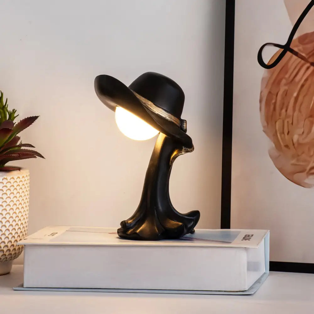 Black Creative Cowboy Hat USB Table Lamp for Home and Office Decor - Home & Garden > Lighting > Table Lamps