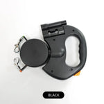 Black Dual Retractable Dog Leash | 2-in-1 Automatic Pet Leash for Walking Two Dogs Simultaneously - Pet Care > Dog