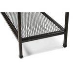 Black Iron Hallway Console Table with Distressed Wood Top - Furniture > Living Room