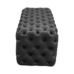 Black Leathaire Ottoman-Rectangular - Furniture > Bedroom