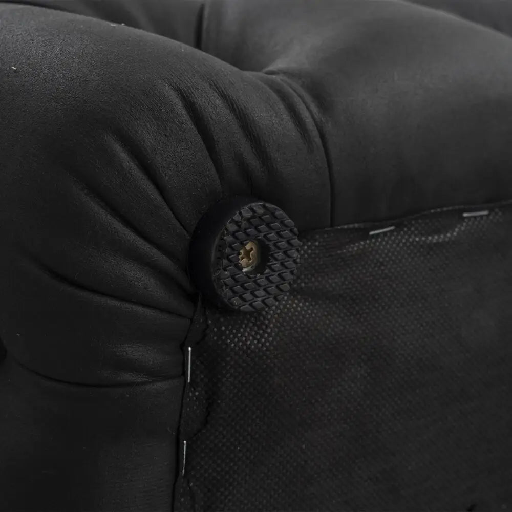 Black Leathaire Ottoman-Rectangular - Furniture > Bedroom