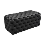 Black Leathaire Ottoman-Rectangular - Furniture > Bedroom