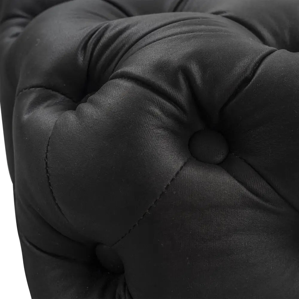 Black Leathaire Ottoman-Rectangular - Furniture > Bedroom