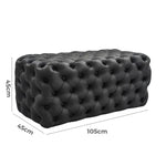 Black Leathaire Ottoman-Rectangular - Furniture > Bedroom