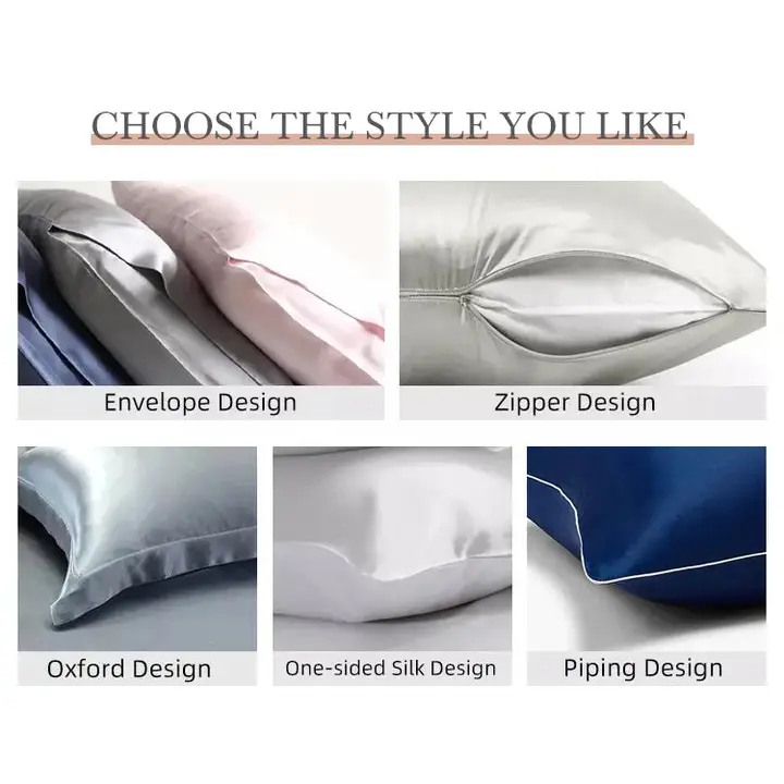 Black Luxury Double-Sided Satin Silk Pillowcase - Summer Cooling Polyester Pillow Cover Set(Without Pillow Core) - Home