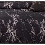 Black Marble Double Size Duvet Quilt Cover Set - Home & Garden > Bedding