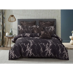 Black Marble Double Size Duvet Quilt Cover Set - Home & Garden > Bedding