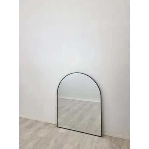 Black Metal Arch Mirror - Small 80cm x 100cm - Home & Garden > Decor