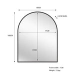 Black Metal Arch Mirror - Small 80cm x 100cm - Home & Garden > Decor