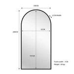 Black Metal Arch Mirror - X Large 100cm x 200cm - Home & Garden > Decor