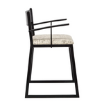 Black Metal Dining Chairs with Upholstered Seat - Set of 2 - Furniture > Dining