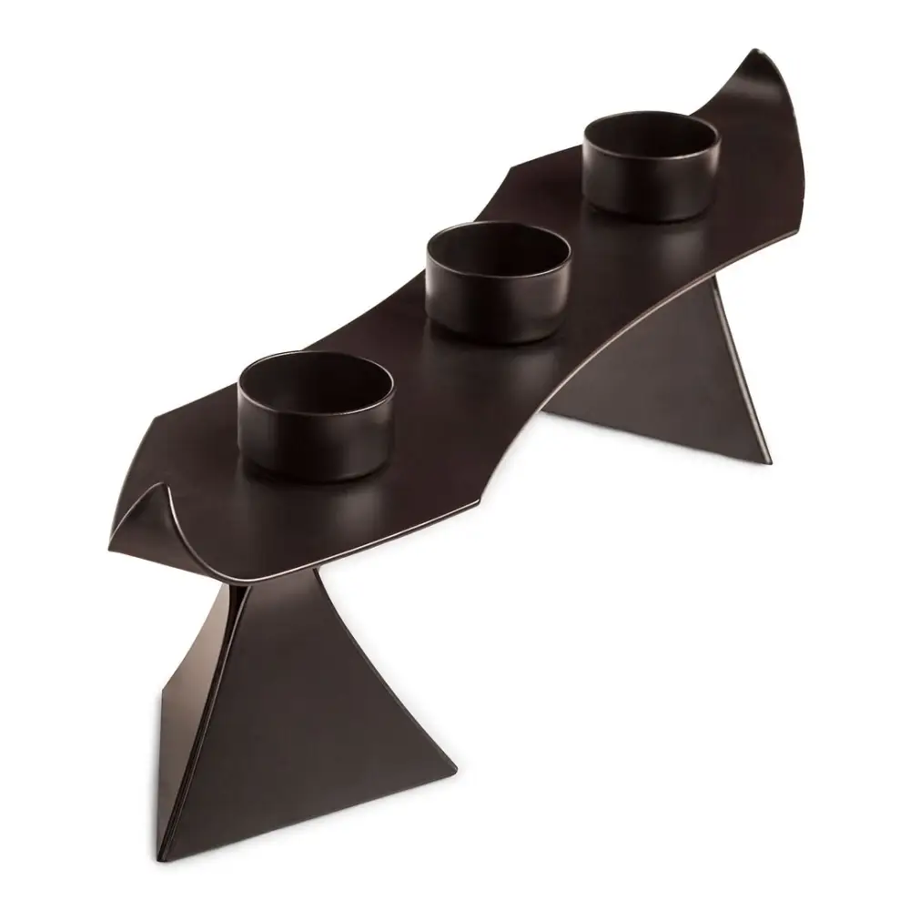 Black Metal Harbour Style Tea Light Candle Holder Stand - Home & Garden > Decor