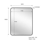 Black Metal Rectangle Mirror - Small 80cm x 100cm - Home & Garden > Decor