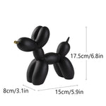 Black Modern Resin Balloon Dog Sculpture - Playful Art Figurine with Golden Snout Accent - Home & Garden > Decor >