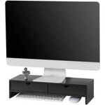 Black Monitor Stand Desk Organizer with 2 Drawers - Furniture > Living Room