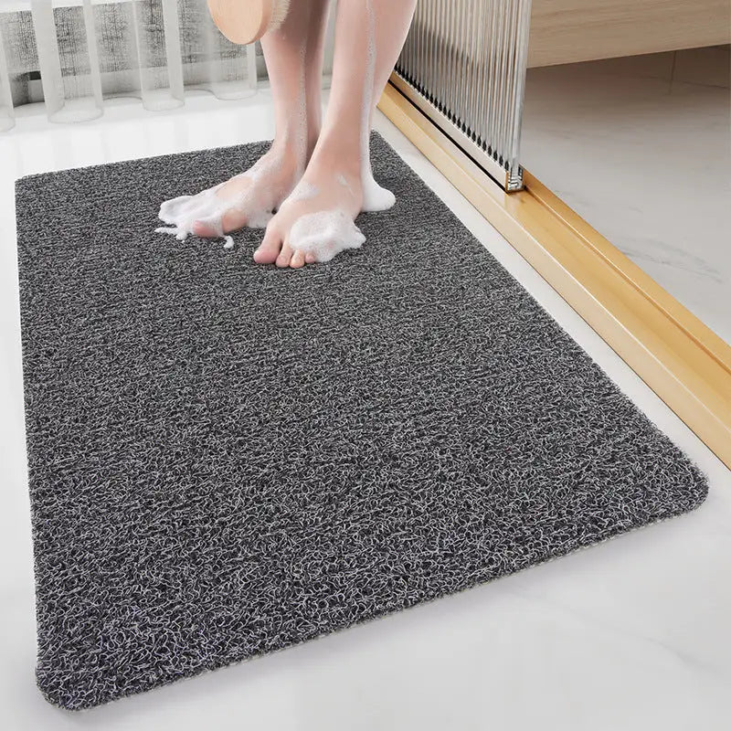 Black Non-Slip Loofah-Style Bathroom Mat - Quick-Dry and Soft 40*80cm - Home & Garden > Bathroom Accessories > Bath