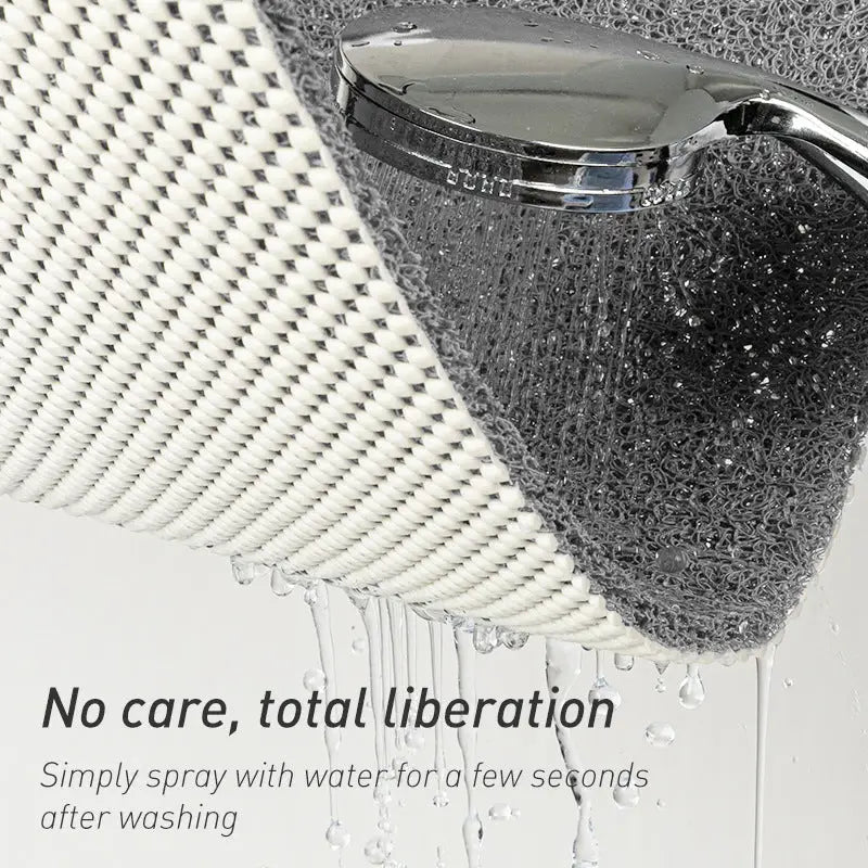 Black Non-Slip Loofah-Style Bathroom Mat - Quick-Dry and Soft 40*80cm - Home & Garden > Bathroom Accessories > Bath