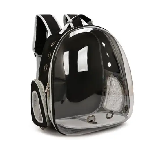 Black Pet Carrier Backpack with Transparent Window 33*18*42cm - Pet Care > Cat Supplies > Cat Carriers & Crates