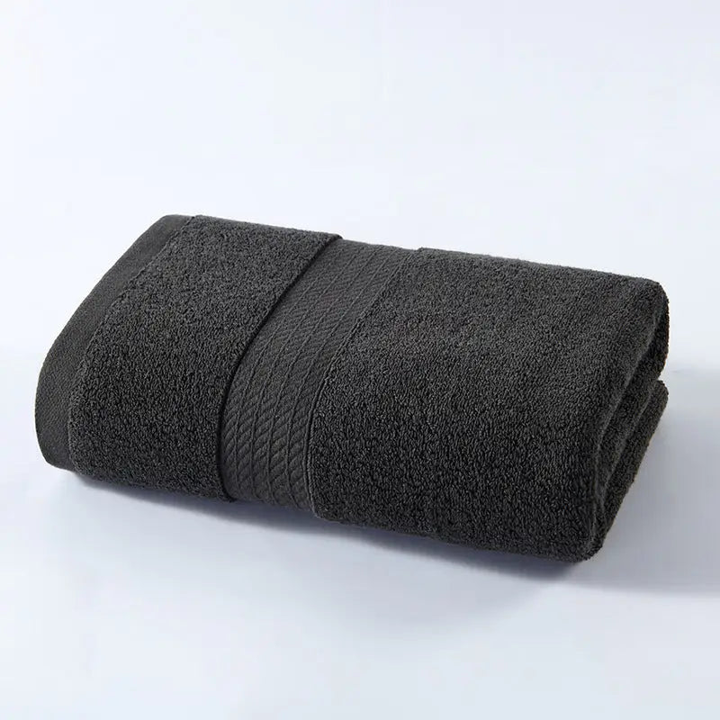 Black Premium Thick Cotton Bath Towel for Adults - Soft and Absorbent Bathroom Towel - Home & Garden > Bathroom