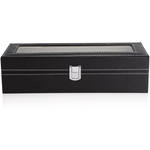Black PU Leather Watch Organizer Display Storage Box Cases for Men & Women (6 slots) - Home & Garden > Storage