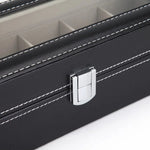 Black PU Leather Watch Organizer Display Storage Box Cases for Men & Women (6 slots) - Home & Garden > Storage