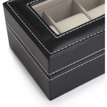Black PU Leather Watch Organizer Display Storage Box Cases for Men & Women (6 slots) - Home & Garden > Storage