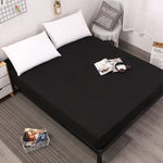 Black Queen Size Waterproof Fitted Mattress Protector - Soft & Breathable Bed Cover Hypoallergenic Deep Pocket