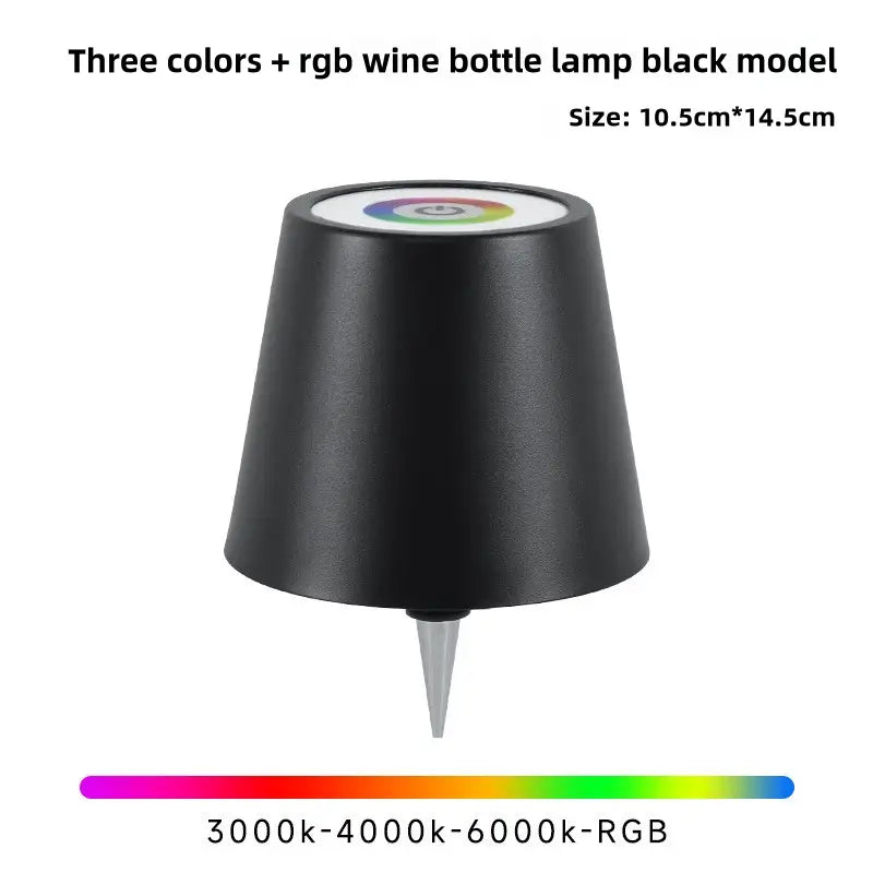 Black RGB Color-Changing LED Bottle Lamp – Adjustable Smart Lighting for Home Decor - Home & Garden > Lighting > Night